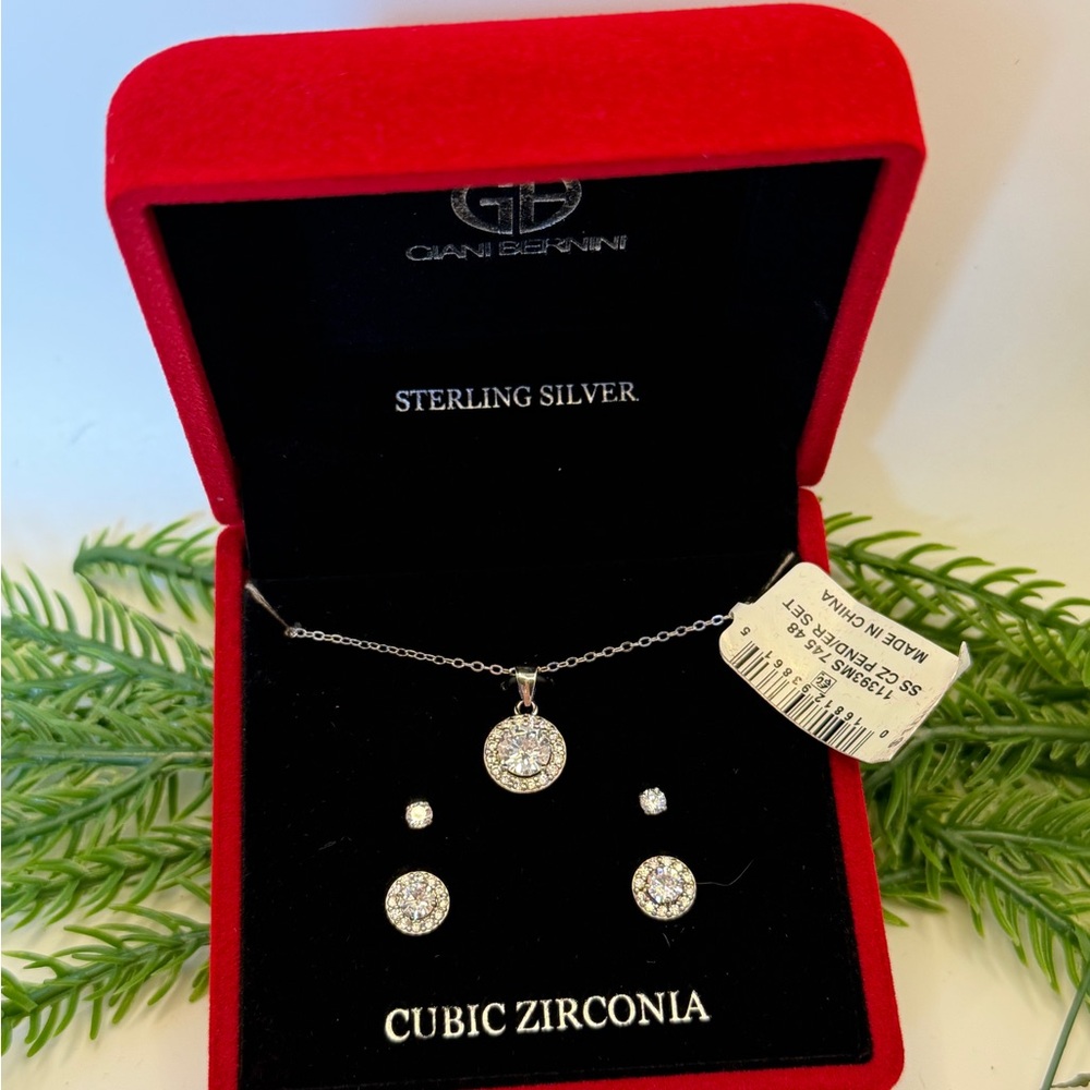 Giani Bernini Sterling Silver Cubic Zirconia Necklace Set - Picture 6 of 7